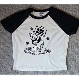 Winnie the Pooh Women's Graphic Baby Tee Size  M  8/10